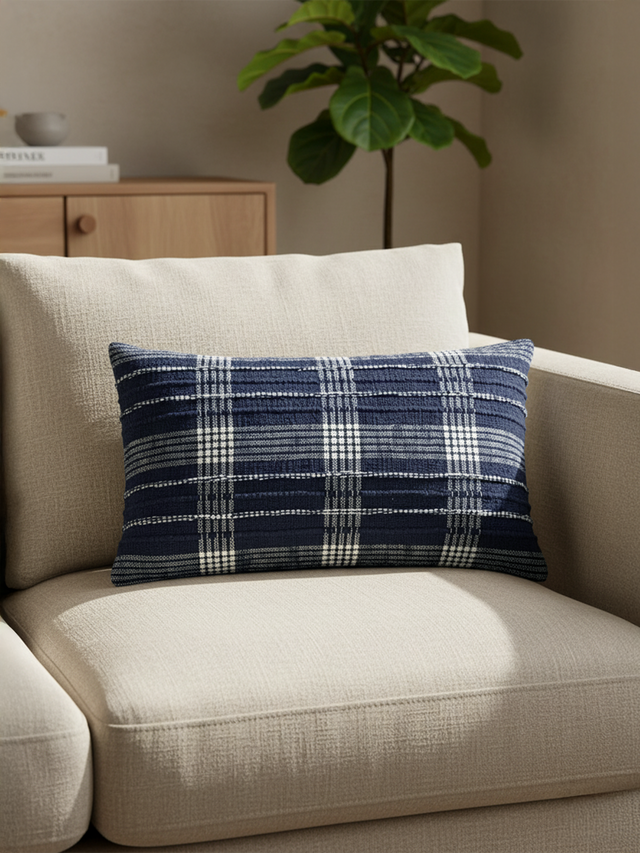 Talia Blue Cotton Cushion