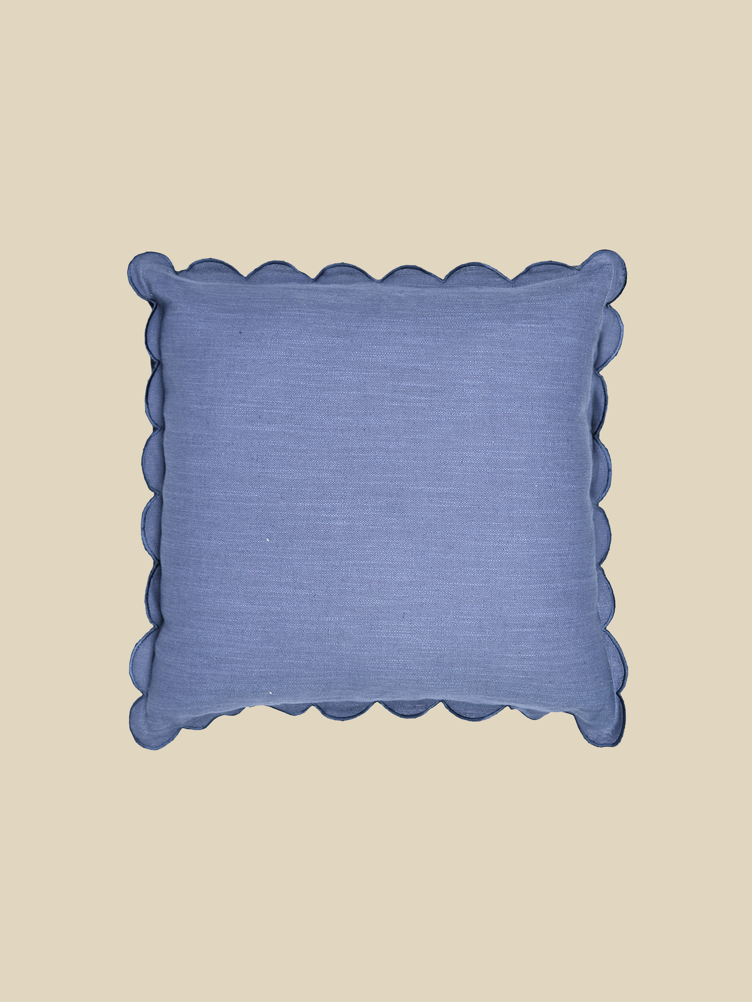 Zina Cotton-Linen Blue Cushion