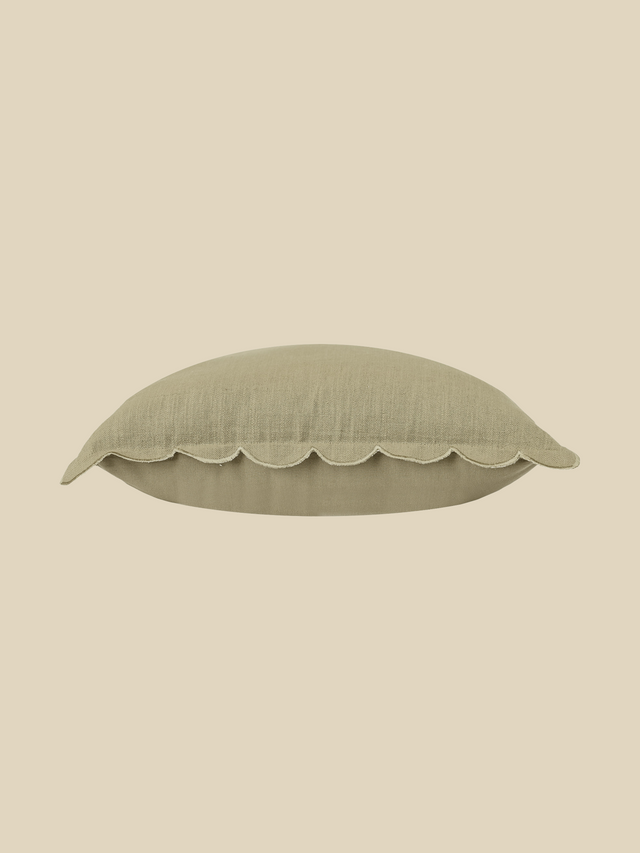 Zina Cotton-Linen Olive Green Cushion