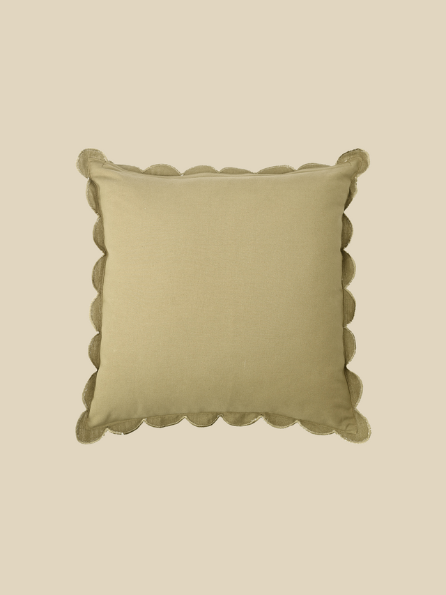 Zina Cotton-Linen Olive Green Cushion