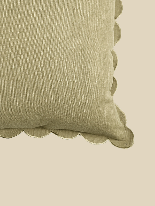 Zina Cotton-Linen Olive Green Cushion