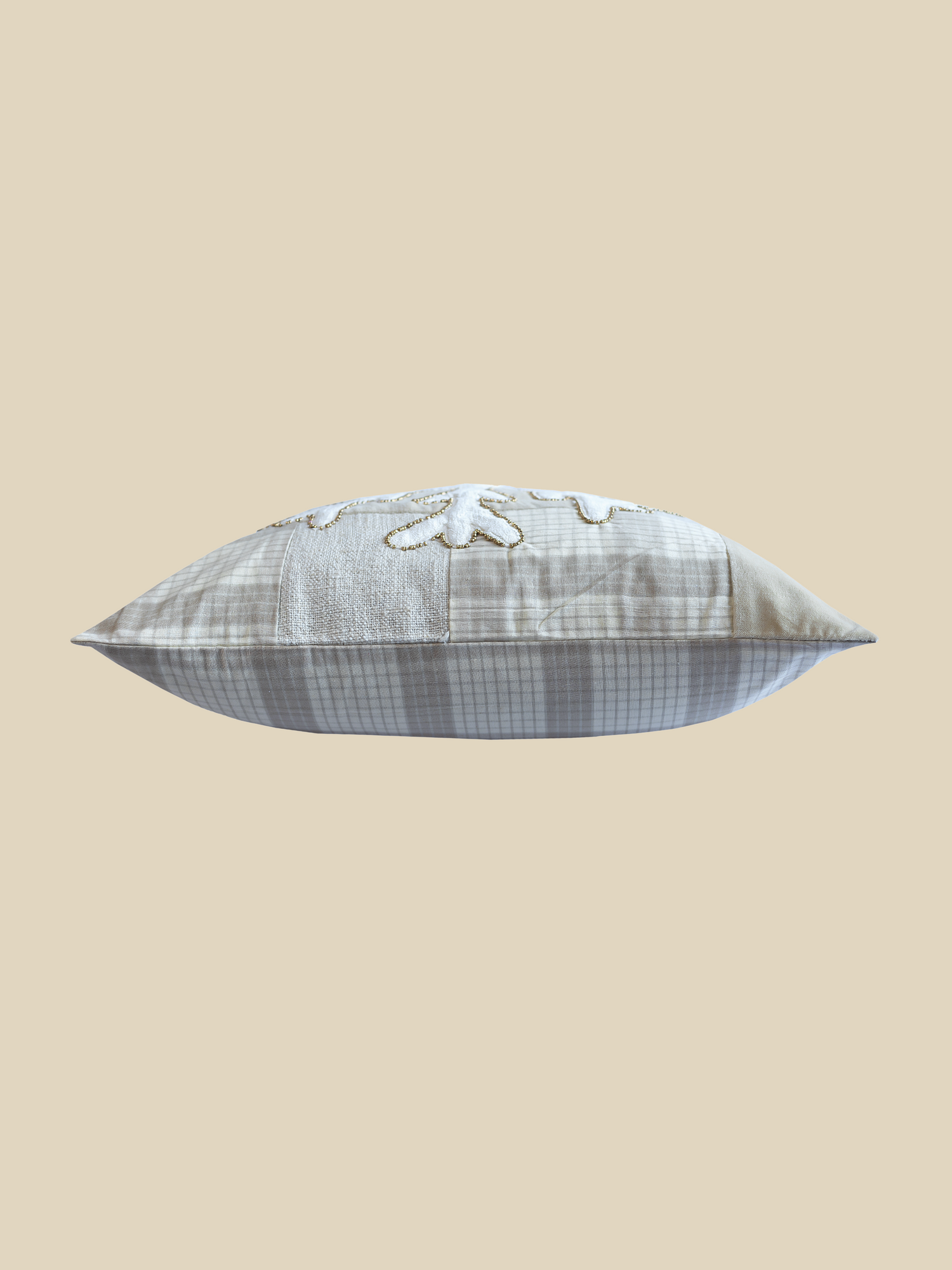 Festive Charm Embroidered Cotton Blend Cushion
