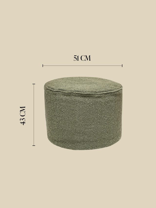 Oliva Green Pouffe