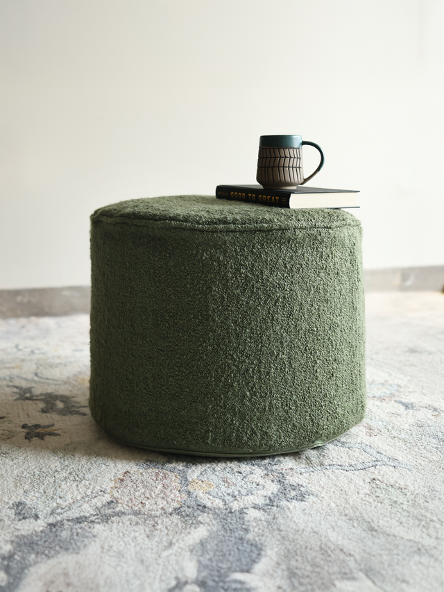 Oliva Green Pouffe