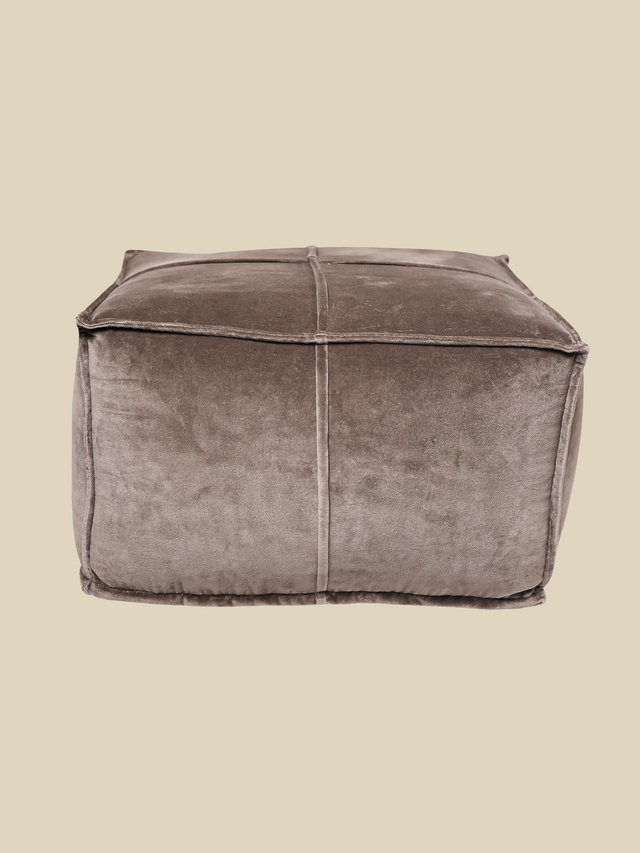 Verdure Brown Cotton Pouffe