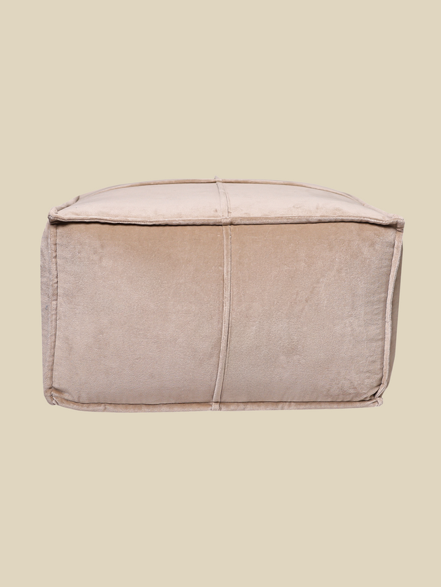 Verdure Beige Cotton Pouffe