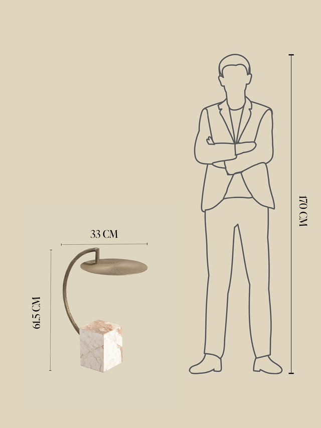 Ambrose Marble-Iron Side Table