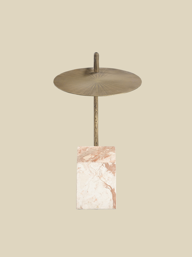 Ambrose Marble-Iron Side Table