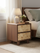 Aurea Burl Two Drawer Bedside Table - Walnut