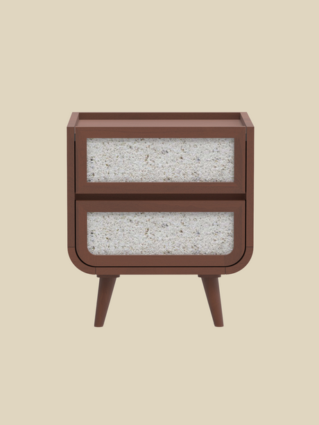 Kael Two Drawer Bedside Table - Walnut