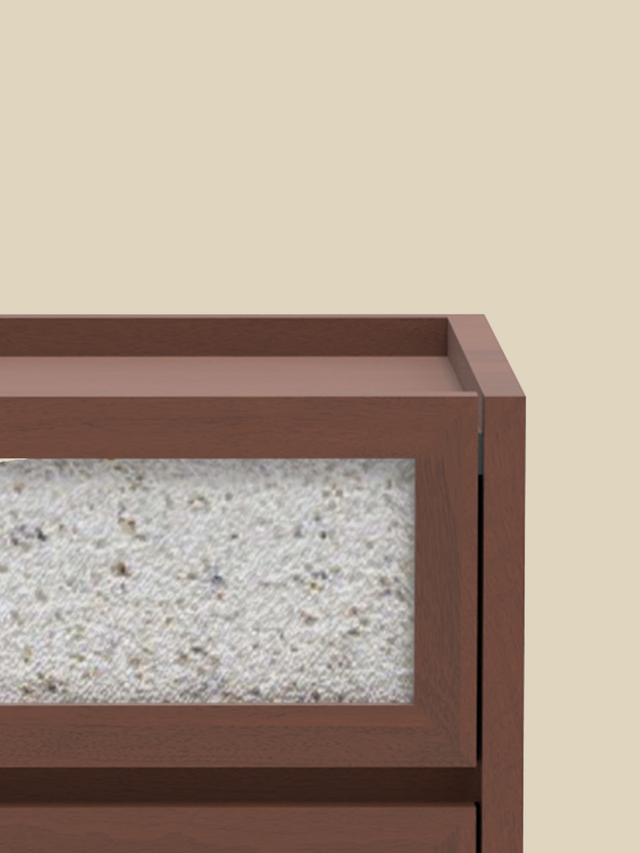 Kael Two Drawer Bedside Table - Walnut