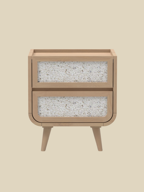 Kael Two Drawer Bedside Table - Natural