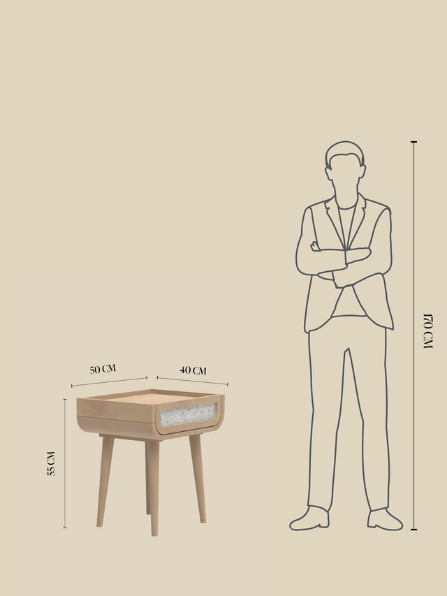 Kael Bedside Table - Natural