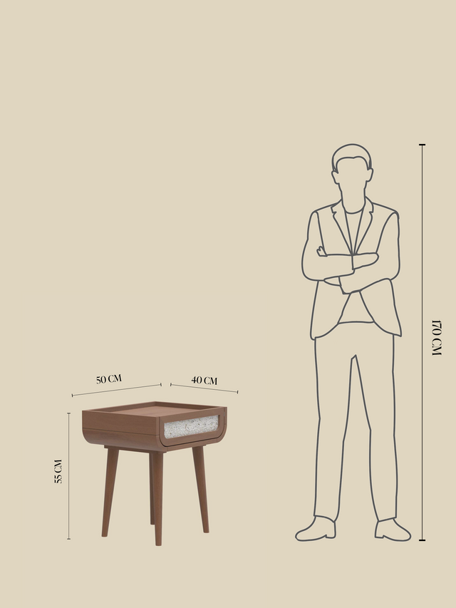 Kael Bedside Table - Walnut