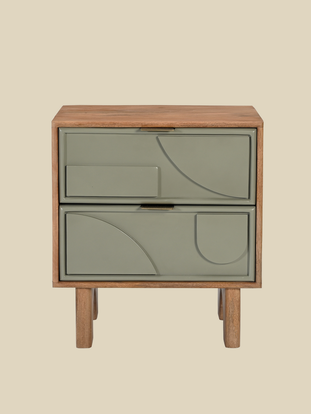Verde Two Drawer Bedside Table