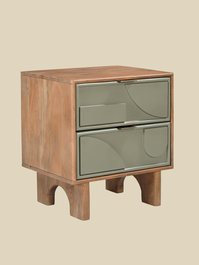 Verde Two Drawer Bedside Table