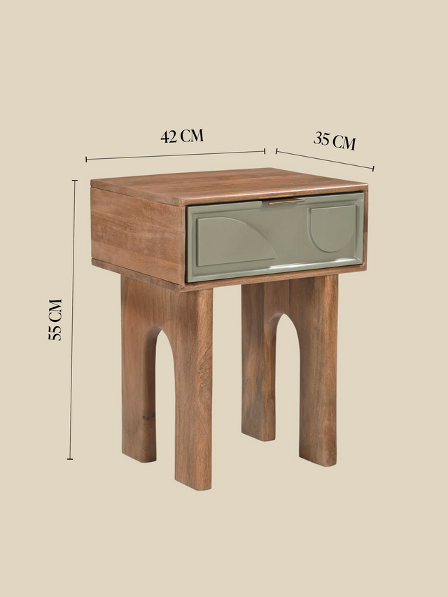 Verde One Drawer Bedside Table