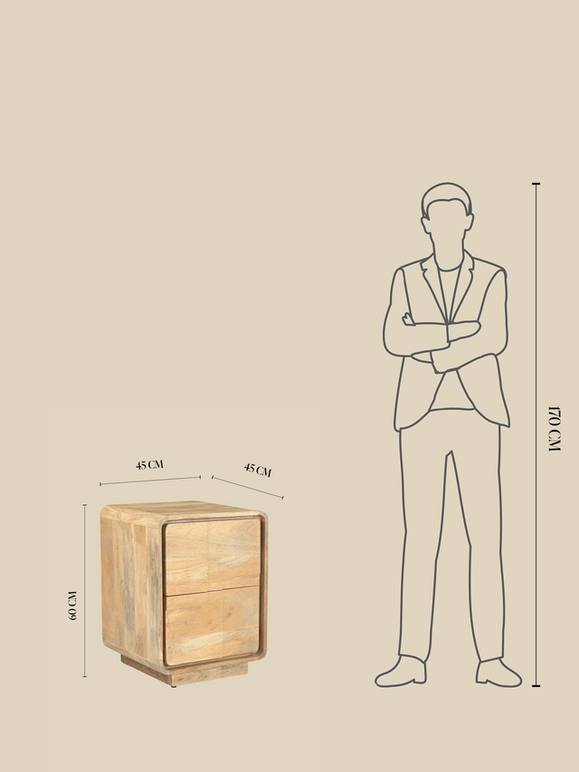 Aura Two Drawer Bedside Table