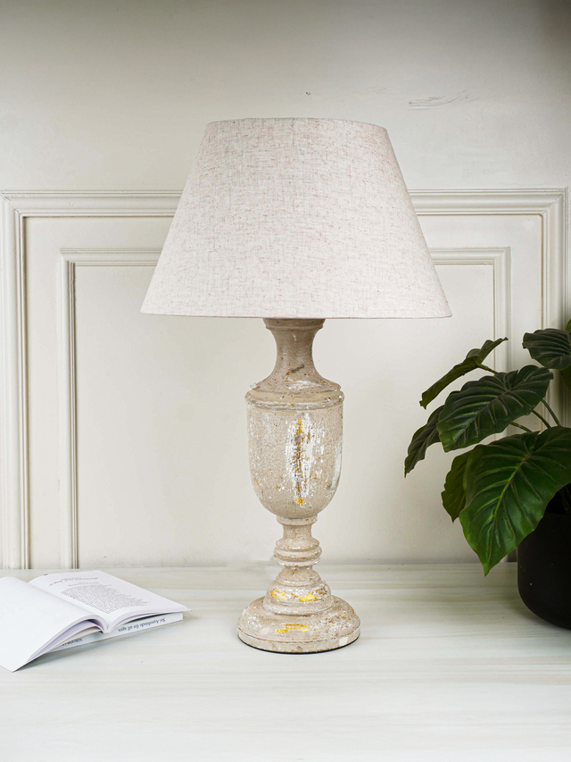 Solace Distressed Wooden Table Lamp