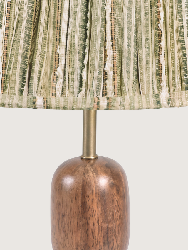 Vadim Silk Striped Lampshade with Mini Pebble Base