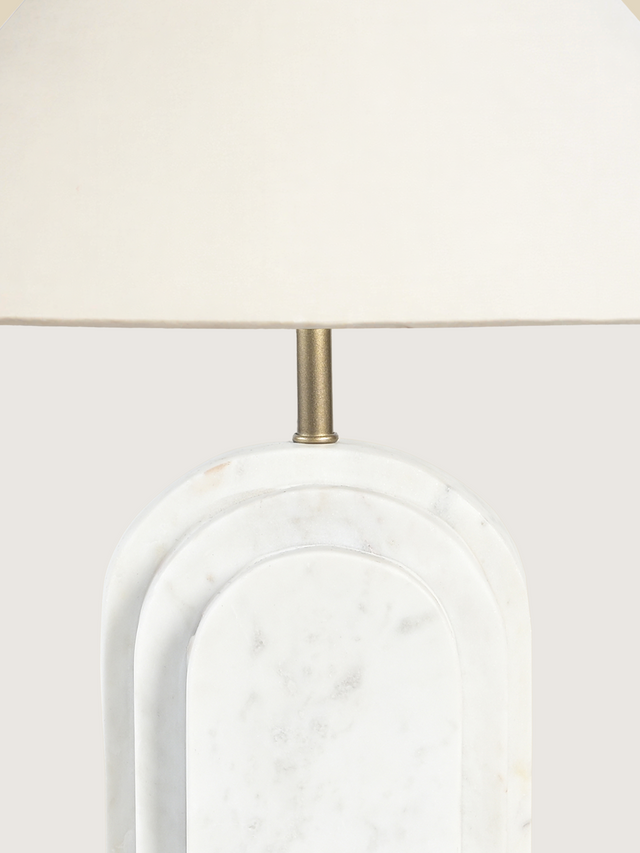 Vila Cotton Lampshade with Geometric Marble Base