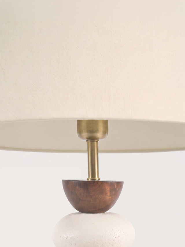 Virginia Cotton Lampshade with Pebble Base