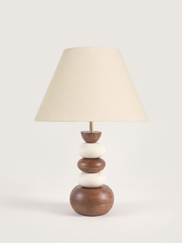 Virginia Cotton Lampshade with Pebble Base