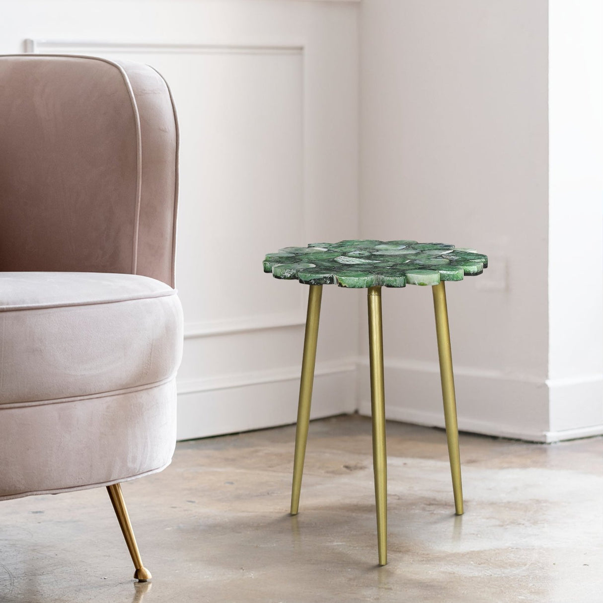 Astrid Green Agate End Table