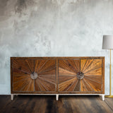 Ivy Rustic Reclaimed Wood Four Door Sideboard