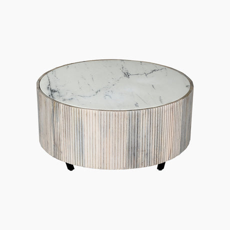 Brielle Drum Marble Top Coffee Table