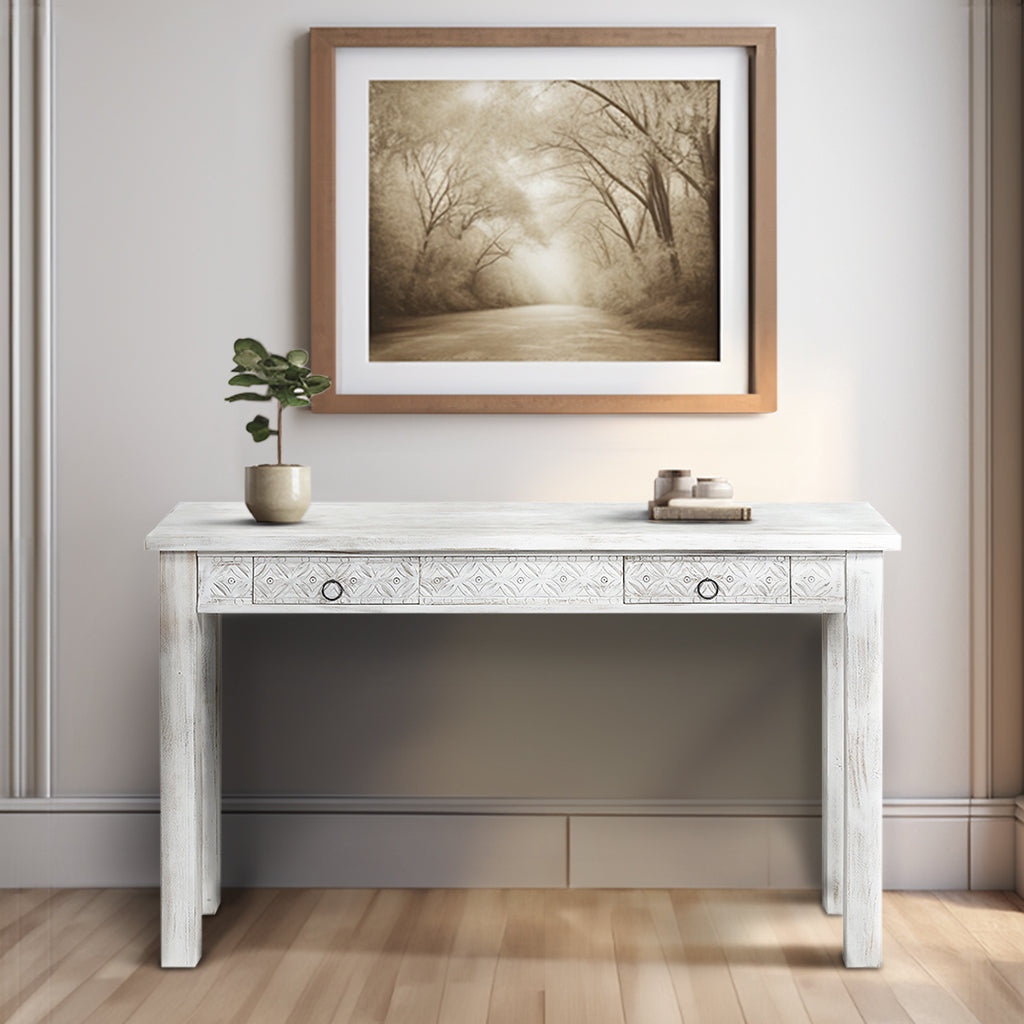 Freesia Rustic Two Drawer Console Table