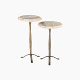 Keona Italian Marble Set of 2 Top End Table