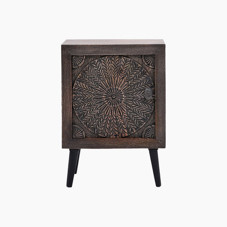 Thea Mandala Wooden Side Table