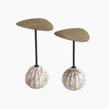 Ophelia Set of 2 Marble & Iron End Table