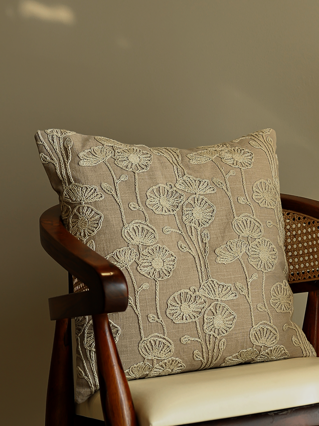 Aster Cotton Floral Cushion
