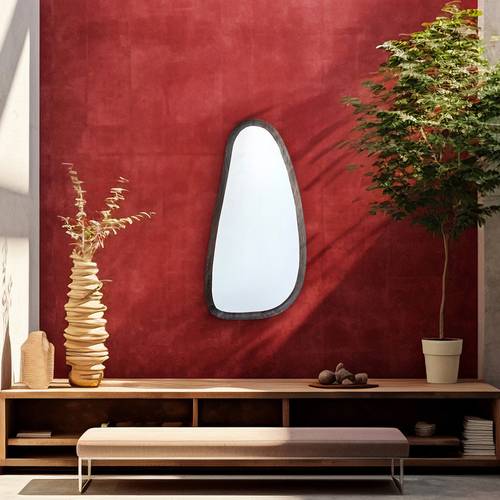 Rosalie Asymmetrical Wooden Mirror