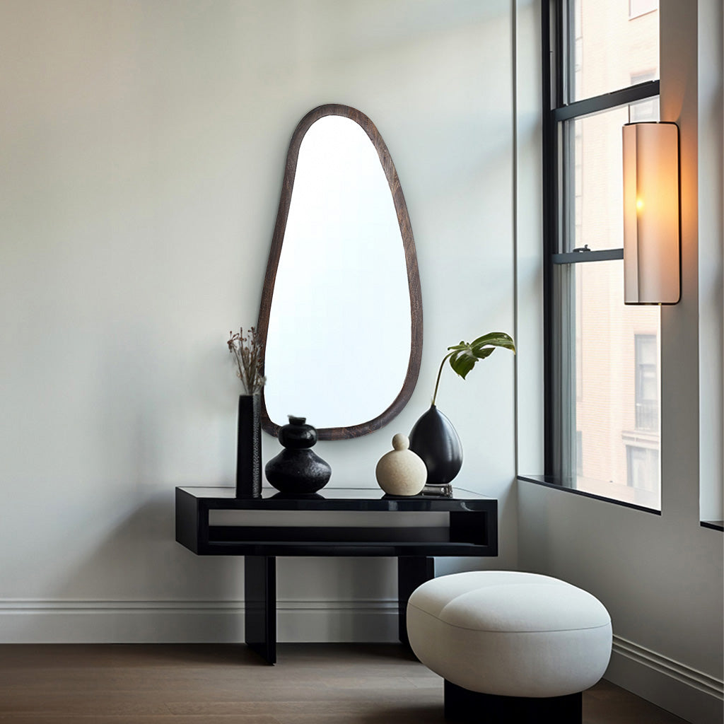 Rosalie Asymmetrical Wooden Mirror