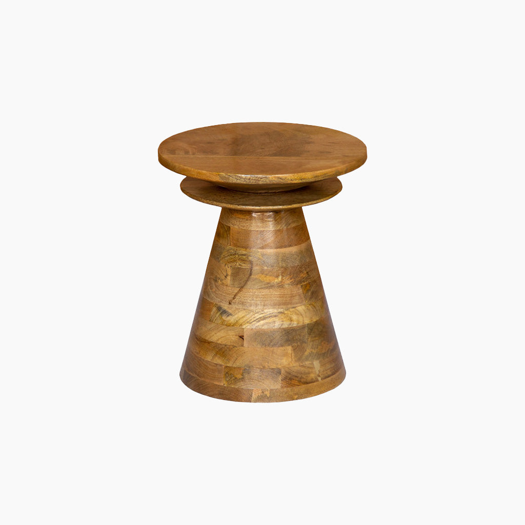 Novella Conical Mango Wood End Table