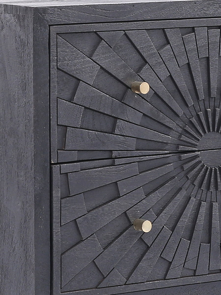 Carved Texture, Dramatic Black Finish