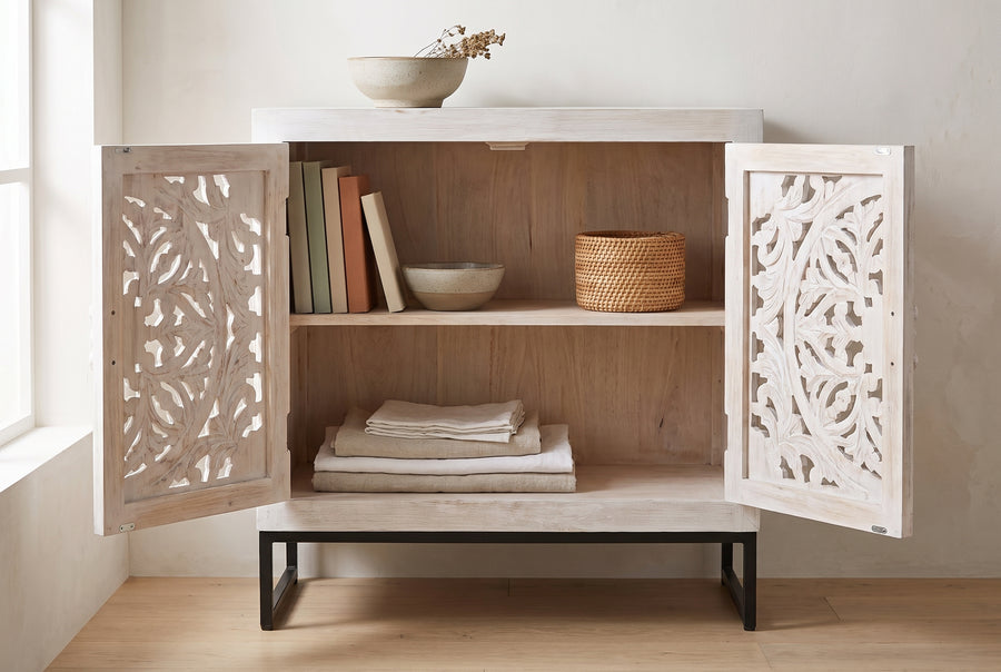 Two Doors, Open Shelving