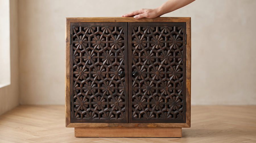 Mango Wood, Metal Accents