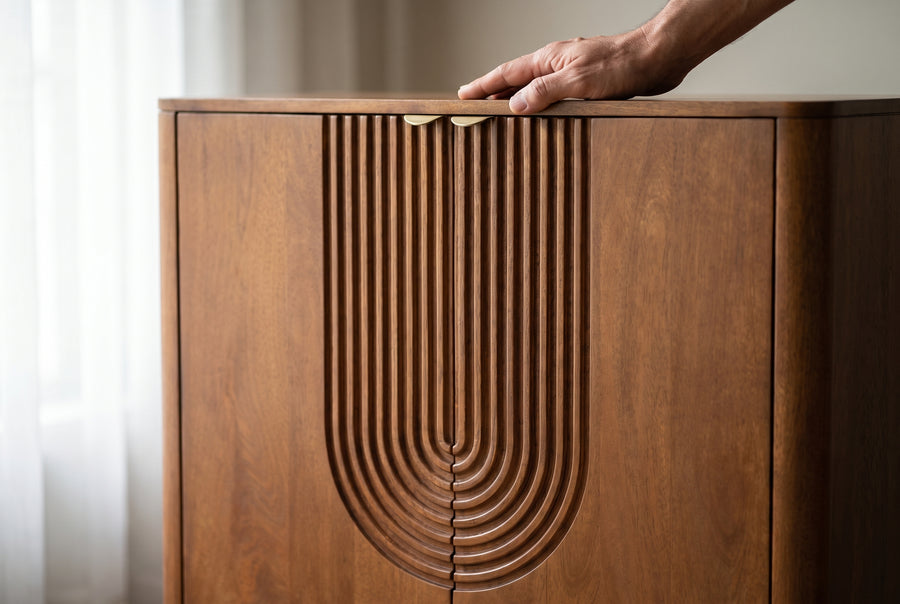 Mango Wood, Brass Handles
