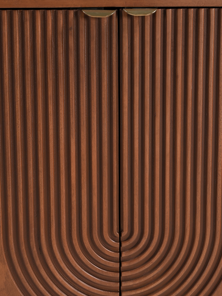 Arched Grooves, Warm Natural Wood