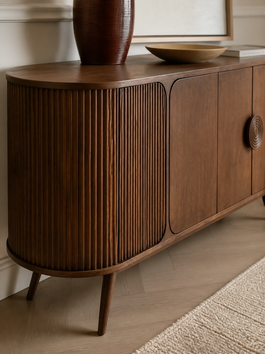 Curved Edges, Fluted Wood Front