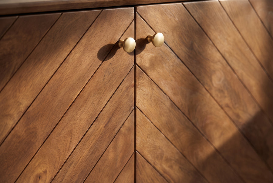 Parquetry Detail, Brass Knobs