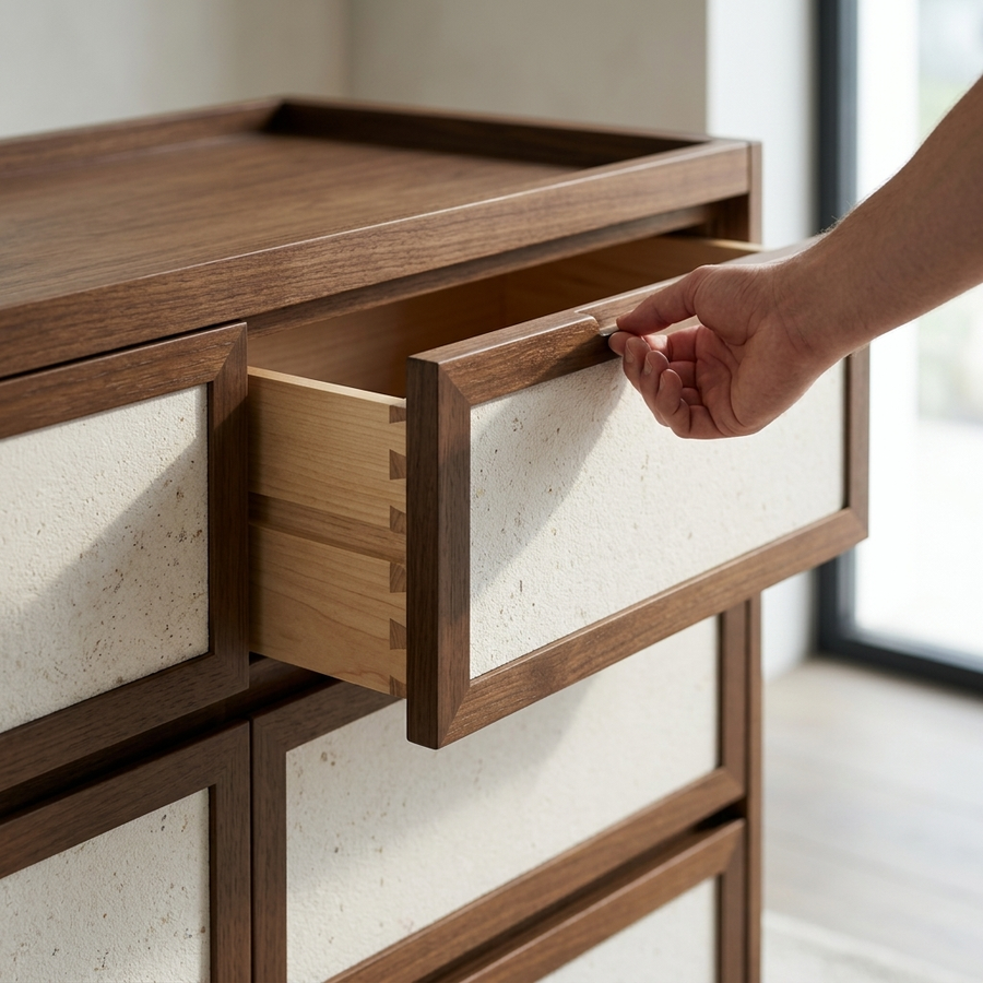 Six Drawers on a Refined Frame