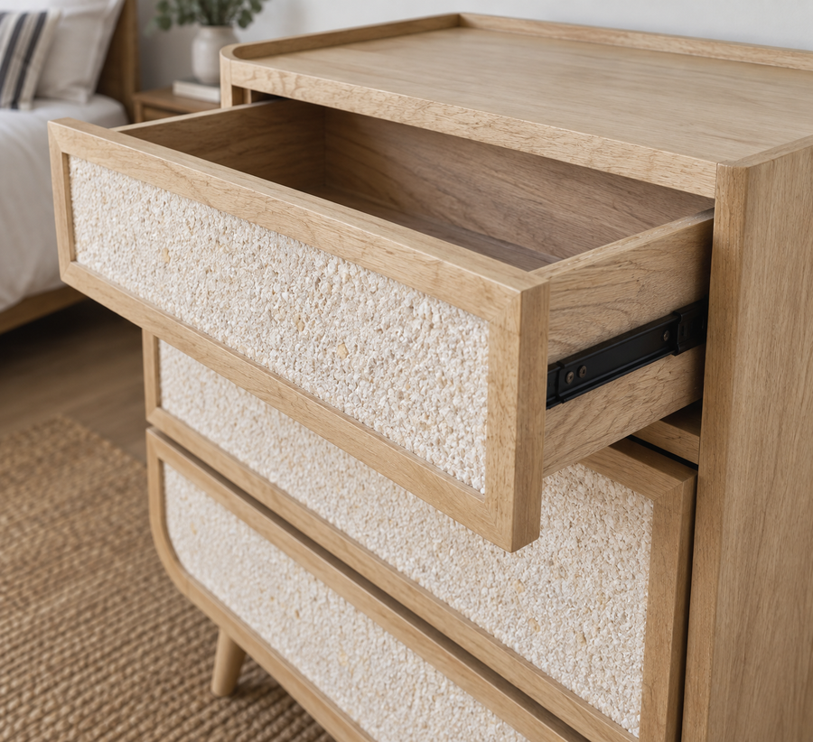Tapered Legs, Compact Three-Drawer Build