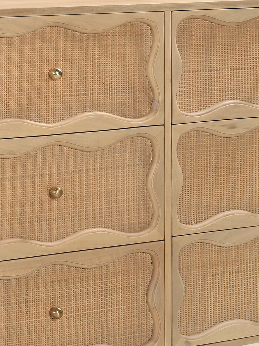 Cane Texture, Brass-Finished Knobs