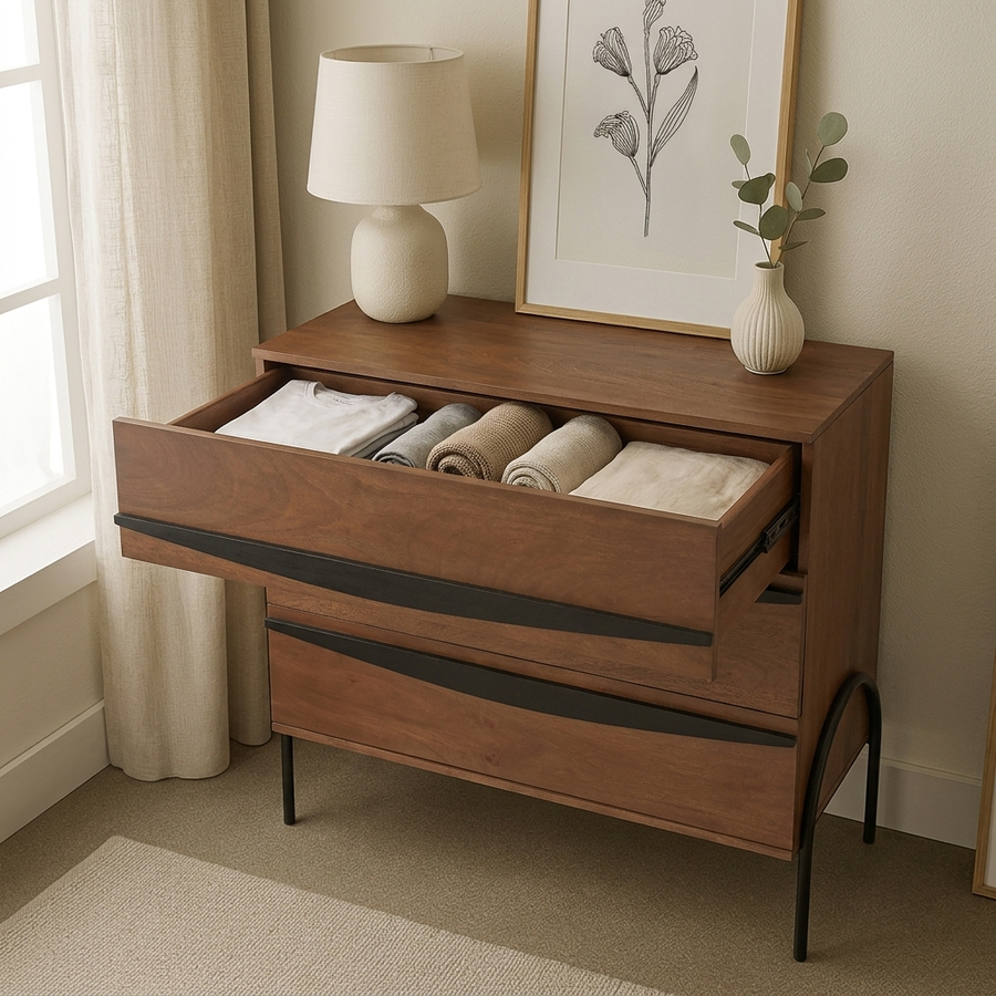 Three Drawers, Smooth Glide Storage
