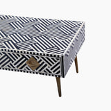 Nova Sleek Two Drawer Bone Inlay Coffee Table